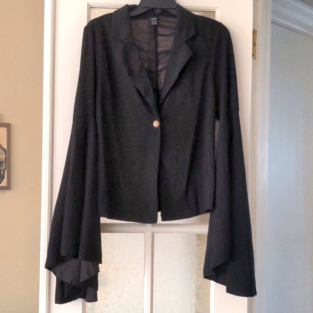 Black blazer with bell sleeves